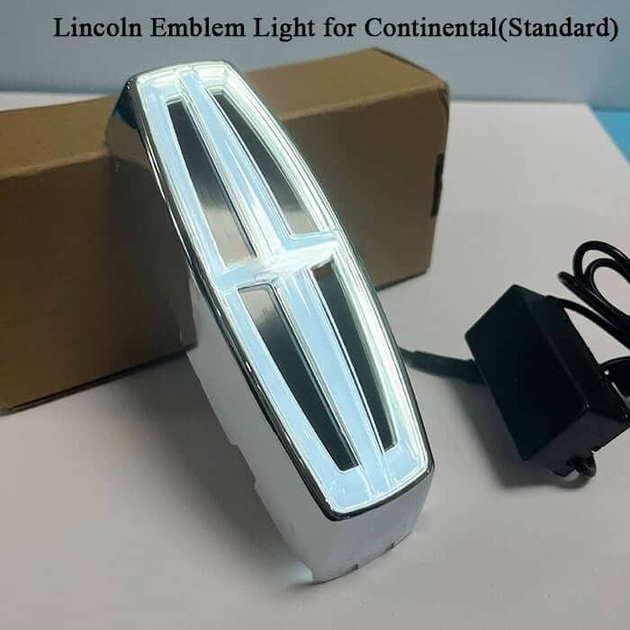 Lincoln Continental light up emblem 2017–2020 — white LED, side view
