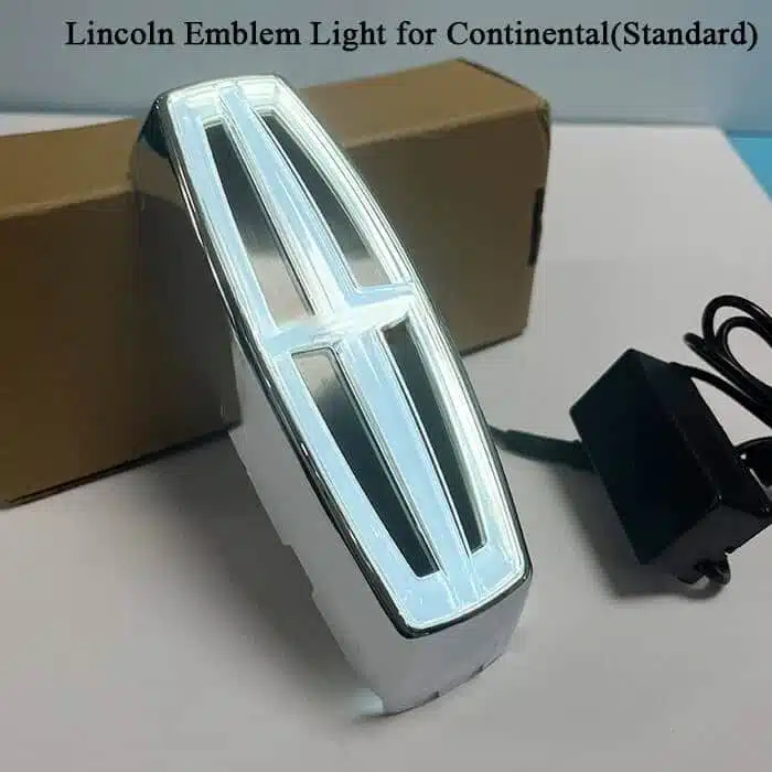 Lincoln Continental light up emblem 2017–2020 — white LED, side view