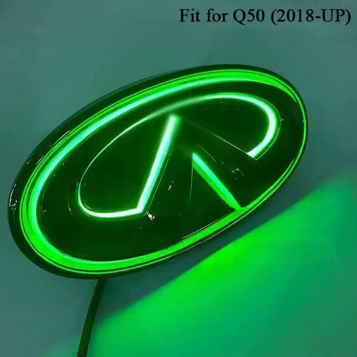 thumbnail image 2 of AutoLEDTech Gloss Black LED Grille Emblem For 2014-2017 Infiniti Q50 – Front Badge 2 of 4