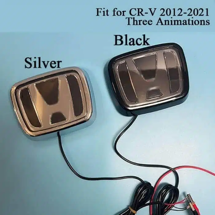 Honda CR-V LED emblem — black and silver finish comparison