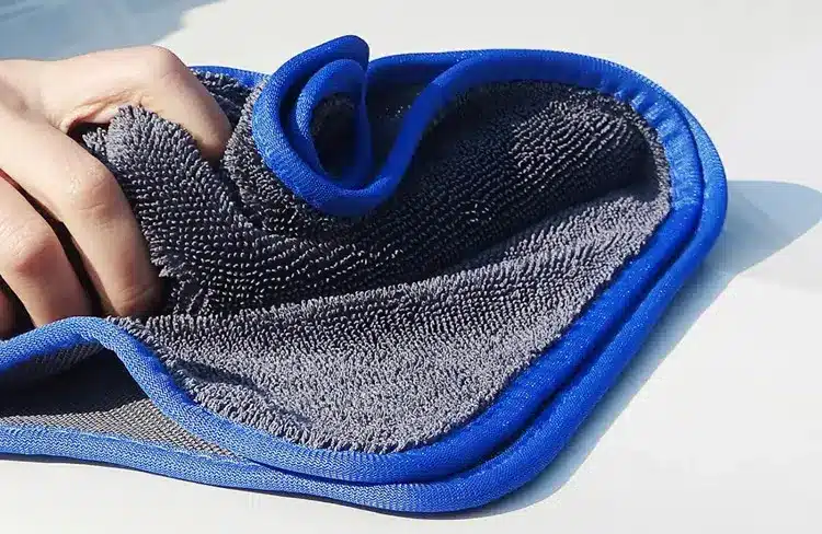 Dry with Microfiber Cloth to clean Lexus Emblem